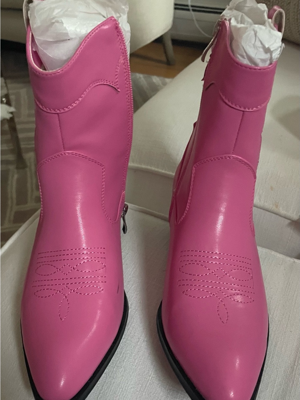 Pink Women's Western Ankle Boots